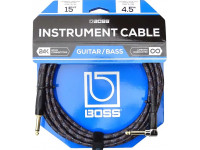 <b>BOSS BIC-15A</b> Cable Audio Instrumento Jack reto/angulado mono 4.5m Revestimiento Malla <b>Garantia Vitalícia</b> <b>BOSS BIC-15A</b> Cable Audio Instrumento Jack reto/angulado mono 4.5m Revestimiento Malla <b>Garantia Vitalícia</b>